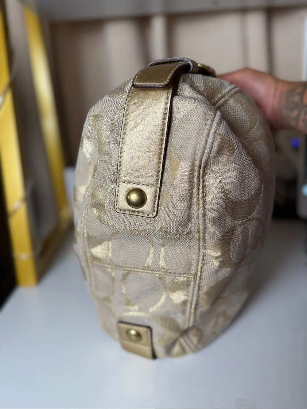 Coach Gold Signature Hobo Bag